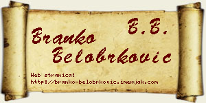 Branko Belobrković vizit kartica